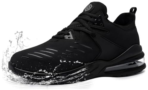 LARNMERN PLUS Chaussures de Sécurité Imperméable Antidérapant SRC Basket de Sécurité Homme Femme Légère Mi-Mollet Chaussures de Travail Confortable Facile à Laver Amortissement(Noir,43EU)