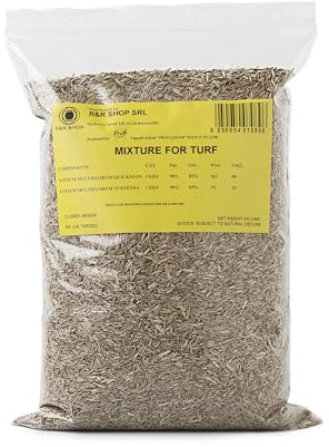 R&R SHOP - Graines pour gazon résistant, ray-grass, croissance rapide et praticable à pied, adaptées à tous types de terrains (500gr - 20mq)