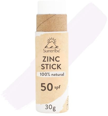 Suntribe All Natural Sport Zinc Sun Stick SPF 30 - Original White - Reef Safe - Mineral UV-Filter