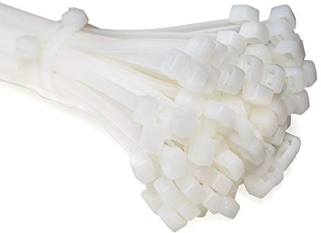 ERKO 100 pièces d'attaches de câble professionnelles 200 x 2,5 mm Poignée d'attache de câble couleur blanc, résistante à la température