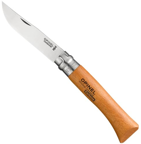 Opinel Navaja N°10 Acero al Carbono 10 cm Mango Madera Haya Virobloc