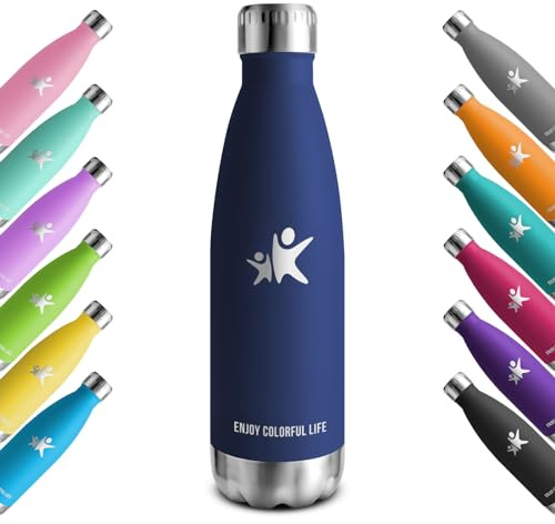 KollyKolla Gourde Isotherme 750ml, Gourde Inox sans BPA, Bouteille d'eau Reutilisable, Etanche, Isolation Double Paroi, Bouteille Isotherme Acier Inoxydable, pour Enfant, Adulte, Sport, École, Bureau