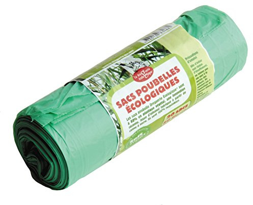 La Droguerie Ecologique Rouleau 20 Sacs Poubelle Éco-Plastiques 50 L - Lot de 2