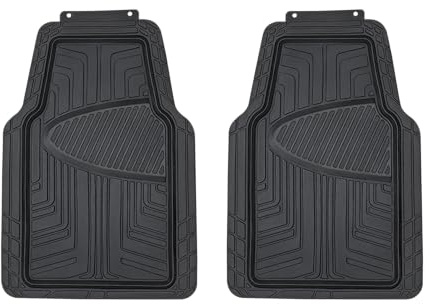 Amazon Basics Lot de 2 tapis de sol en caoutchouc pour voitures, SUV et camionnettes Toutes saisons Noir