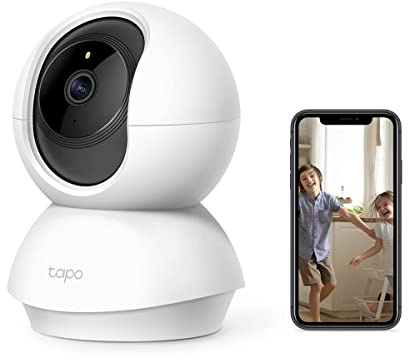 Tapo C210 Telecamera Wi-Fi Interno 2K(3MP), Videocamera Sorveglianza, Visione Notturna, Notifiche in Tempo Reale, Storage su Cloud, MicroSD fino a 512GB, Funziona con Alexa e Google Assistant