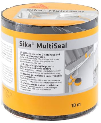 SIKA - Bande d'étanchéité autocollante pour la réparation de toiture/gouttière Multiseal Gris-vert (RAL 7009) - Multisupports - Résistant aux UV/Déchirure - Peut-être peint - 150mm x 10m