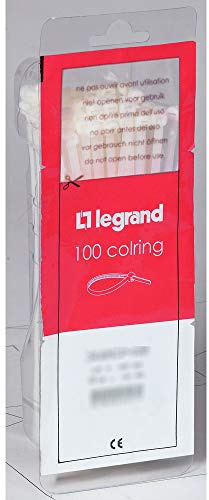 Legrand Colliers de Câblage Colring Incolores à Denture Intérieure avec Identification - 2.4mm x 95mm - Lot de 100