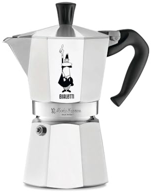 Bialetti Moka Express Caffettiera in Alluminio, 6 Cups, Acciaio Inossidabile, Argento,270 milliliters, Silver