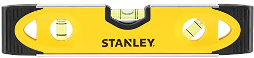 STANLEY Shockproof Torpedo Level, 230mm/9', Magnetic Plate, Ideal for Hands Free Levelling, Horizonal, Verticle and 45 Degree Vials, 0-43-511
