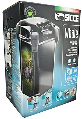 Sicce Whale 500 Filtro Esterno Completo per Acquari Fino a 500 Litri - Nero, 1300 L/h