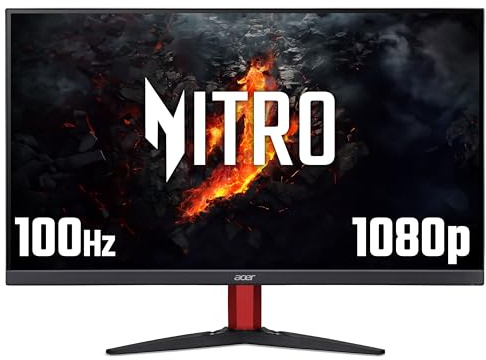 acer Nitro KG242YE 24 inch Full HD (1920 x 1080) Gaming Monitor - 100Hz, 4ms, IPS Panel, FreeSync, 99% sRGB, Speakers, HDMI, VGA