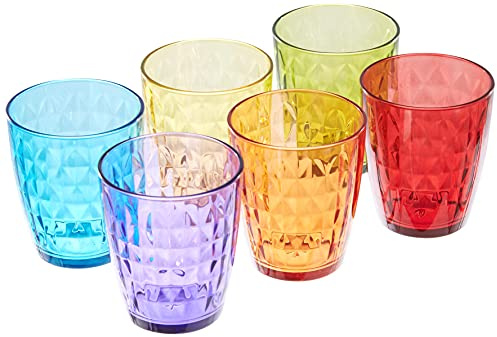 Tognana Gemma, lot de 6 verres cc 320, verre, multicolor