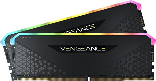 Corsair VENGEANCE RGB RS DDR4 RAM 32GB (2x16GB) Up to 3200MHz CL16 Intel XMP 2.0 AMD Ryzen iCUE Compatible Computer Memory - Black (CMG32GX4M2E3200C16)