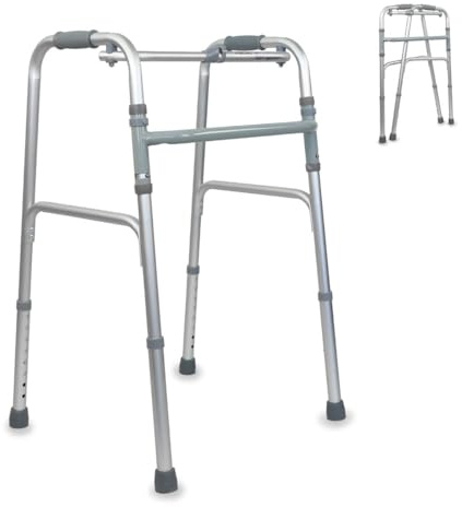 Mobiclinic®, Déambulateur Pliable, Hauteur réglable, Columna, Cadre de Marche, Léger, Poignées Ergonomiques, sans Roues, Pieds Antidérapants, Aluminium