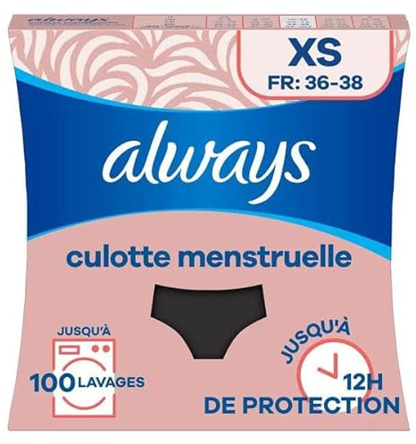 Always Culotte Menstruelle Lavable Taille XS (36-38) - Protection 12h