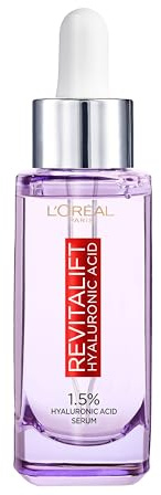L'Oréal Paris Hyaluronic Acid Serum, Revitalift Filler, 1.5% Pure Concentrated Micro-Epidermic Hyaluronic Acid], Dropper Serum, Intensely Hydrates & Replumps, Visibly Reduces Fine Lines & Wrinkles