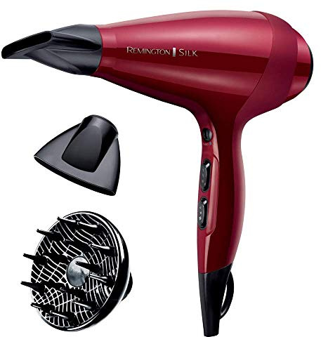 Asciugacapelli Professionale Remington AC9096 Silk 2400W Rosso con Generatore di Ioni e Griglia in Ceramica alla Seta