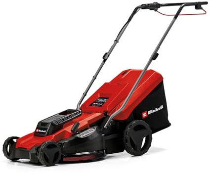 Einhell tosaerba elettrico GC-EM 1800/43 (1.800 W, larghezza di taglio 43 cm, fino a 800 m², cesto raccoglierba da 50 L, regolazione centrale dell'altezza di taglio da 20 a 65 mm)