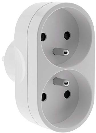 Zenitech - Multiprise biplite pour façade 16A - Blanc