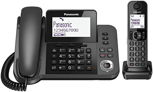 Panasonic KX-TGF320E DECT Cordless Telephone with Caller ID, Speakerphone, 100 Entry Phonebook, Black, 2 Handsets Included