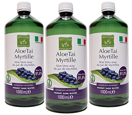 Benessence - Succo di Aloe Vera e Mirtillo da bere - 3L
