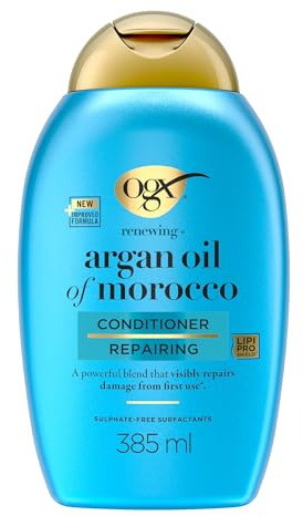 OGX Argan Oil of Morocco Hair Conditioner, Hydrate and Repair, Intensively Moisturises, for Dry and Damaged Hair, Sulfate Free Surfactants, 385ml