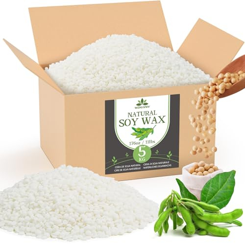 Cire de Soja pour Bougie 5kg, Cire Premium pour Bougie de Waxcanpy, Cire de Soja 100% Naturelle pour Bougie DIY à Faire Soi-même