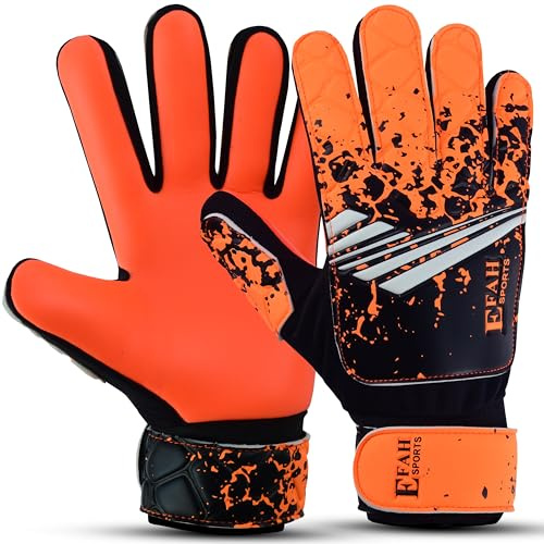 EFAH SPORTS Football Goalkeeper Gloves For Boys kids Children Youth Soccer Goalie Glove with Super Grip Palms