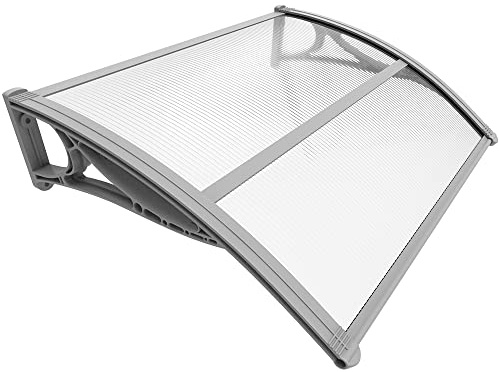 VOUNOT® Front Door Canopy Outdoor Awning, Rain Shelter for Back Door, Porch, Patio, Window, 100 x 80 cm