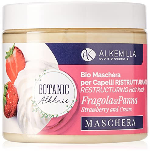 Alkemilla Maschera Capelli Ristrutturante Panna e Fragola - 200 ml