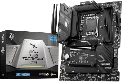 MSI MAG B760 TOMAHAWK WIFI ATX Motherboard for Intel LGA 1700 CPUs, DDR5, PCIe 5.0, Wi-Fi 6E