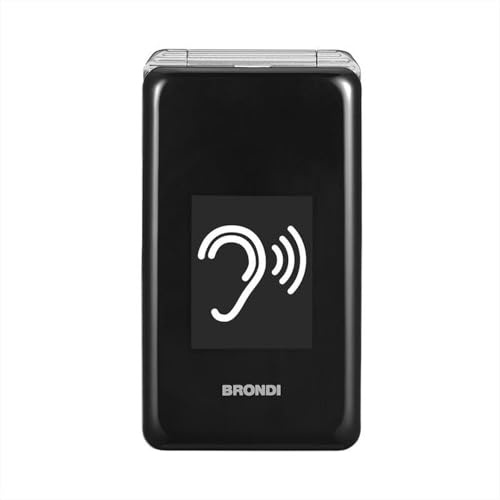 Brondi Amico Super TV Cellulare per Anziani Gunmetal Grey Tasto SOS Controllo Remoto Doppio Display Flip Attivo Tasti Retroilluminati