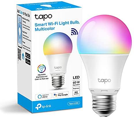 Tapo L530E Lampadina WiFi Intelligente LED Smart Multicolore, E27, Compatibile con Alexa e Google Home, 806 lumen, 9W(Equivalente 60 W), Controllo Remoto tramite APP