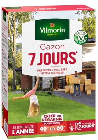Vilmorin 4460714 Gazon 7 Jours, Vert, 1 kg