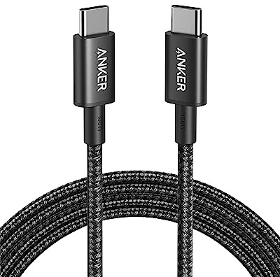 Anker Câble USB C vers USB C 100W, 333 Câble usb c Charge Rapide, pour iPhone 17 16 15, MacBook Pro 2024, iPad Pro 2024, iPad Air 5, Samsung Galaxy S23+/S23 et autres (1,8m)