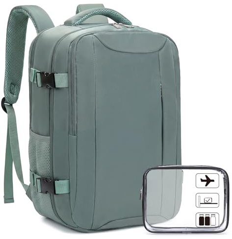 Xkdoai for Ryanair Cabin Bags 40x30x20, Travel Backpack with TSA Approved Clear Bag, Travel Bag Womens Underseat Anti Theft Carry-ons Hand Luggage Bag Airline Approved Casual Daypack