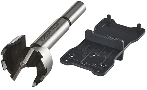 wolfcraft 8728000 - Kit Fraise à Bois d'Encastrement Ø35 mm - Pour Fixation des Charnières - Gabarit de Marquage Inclus - 2 pcs