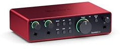 Focusrite Scarlett 2i2 4th Gen USB Audio Interface for Recording, Songwriting, Streaming and Podcasting — High-Fidelity, Studio Quality Recording, and All the Software You Need to Record