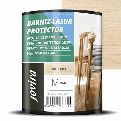 JOVIRA PINTURA Vernis Lasur Matt Protector à l’eau. Protège, décore et embellit tous les types de bois. (750 Millilitres, Incolore)