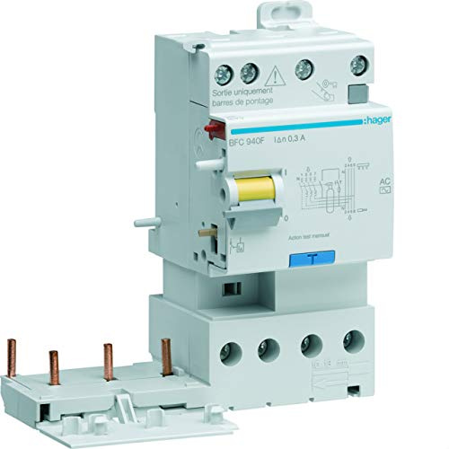 Bloc Différentiel Double Sortie 3P+N 40A 30mA Type AC Hager BDC940F