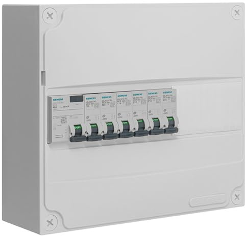 SIEMENS Tableau électrique pré-équipé 1 rangée 13 modules 6 disjoncteurs 1 interrupteur différentiel