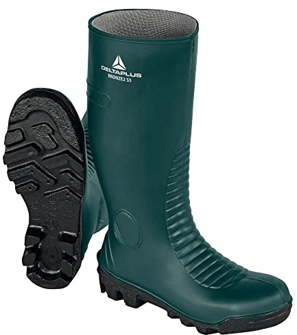 Bottes de sécurité Delta Plus Bronze2 S5 SRA Vert-Noir Taille 38 PVC Embout Acier Inoxydable Antidérapantes
