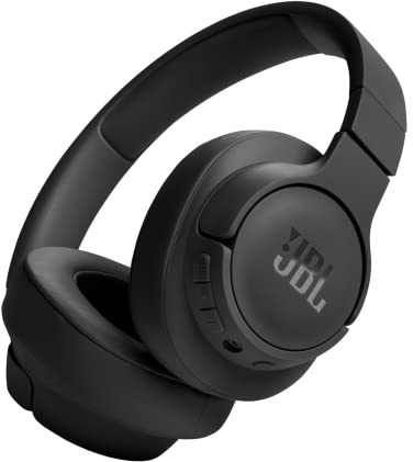JBL Tune 720BT, casque audio sans fil, léger et confortable, Bluetooth 5.3, autonomie jusqu'à 76 h, charge rapide, son JBL Pure Bass, noir