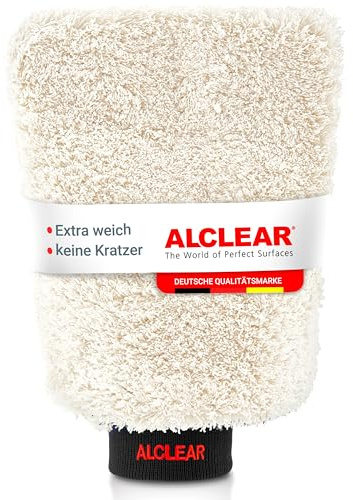 ALCLEAR Gant de Lavage Microfibre Auto - Premium pour Soin Auto Pro - 100% sans Rayures & Doux - Gant Microfibre Haute qualité - Ultra Absorbant & Moelleux