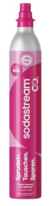 SodaStream Pink Quick Connect CO2 Gas Cylinder for Sparkling Water Makers - 60 Litres