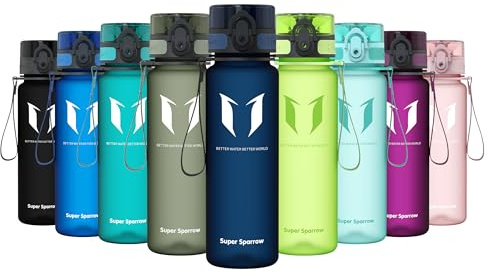 Super Sparrow Bouteille d'eau - Gourde - 500ml - sans BPA - Convient pour Le Sport, la randonnée, l'école, Le Bureau, en Plein air
