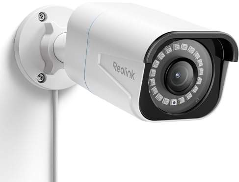 Reolink 4K Telecamera Esterno PoE, Rilevamento di Uomo/Veicolo/Animale, Visione Notturna IR 30 metri, Audio, Videosorveglianza Impermeabile IP67, Slot per Scheda microSD, Time-Lapse, RLC-810A