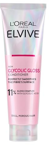 L'Oreal Paris Elvive Glycolic Gloss Conditioner, With Gloss Complex and Glycolic Acid, Fills and Seals Hair Fibres, For Long-lasting, Smooth and Shiny Hair, Ideal for Dull Hair, 150ml