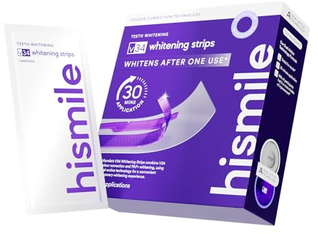 Hismile V34 Whitening Strips, Teeth Whitening Strips, Purple Tooth Whitening, Purple V34 Whitening Strips, Tooth Stain Treatment, Combining Whitening and Colour Correction